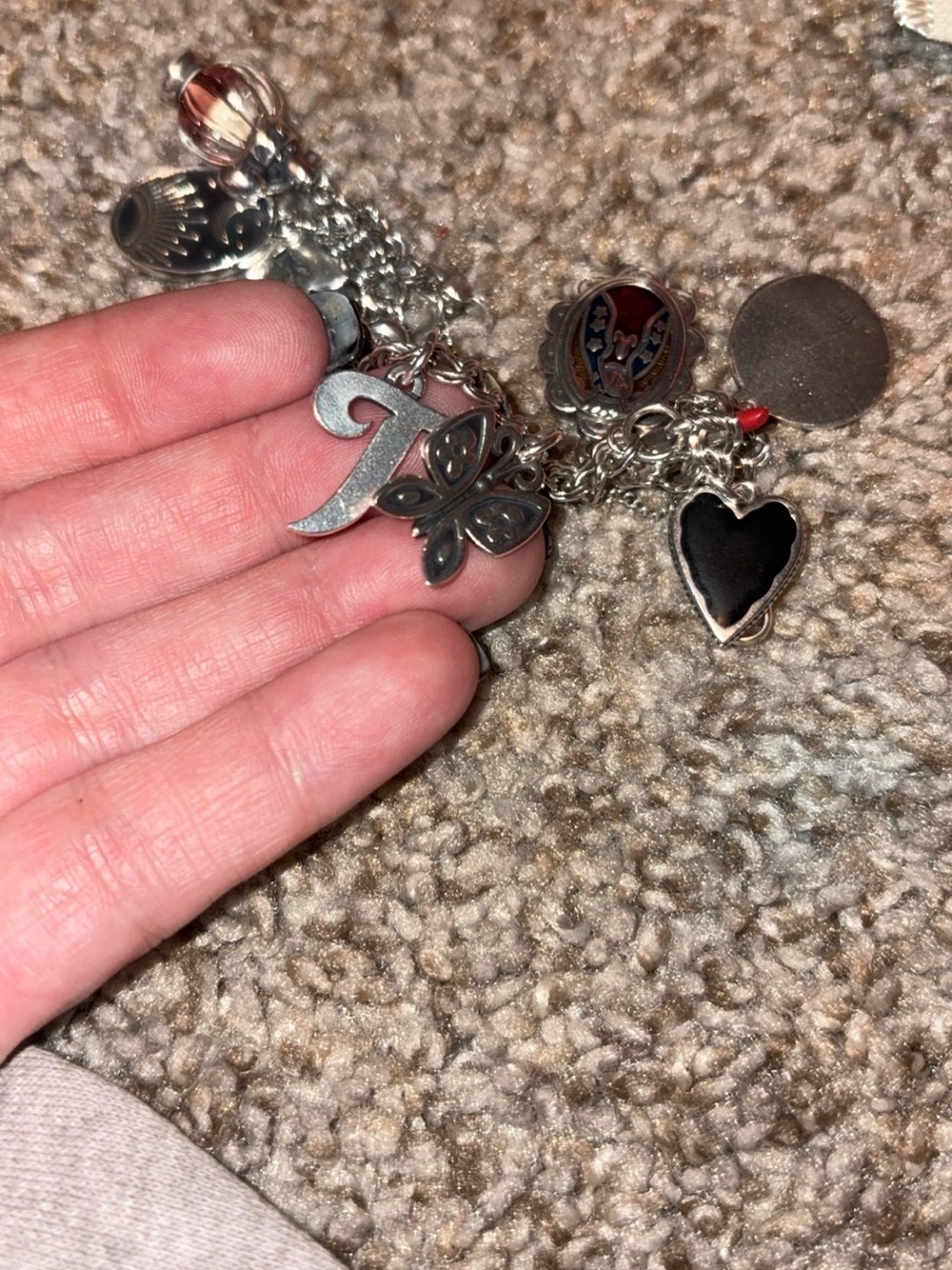 James Avery Silver Charm Bracelet with Red Enamel Accents - Picture 6 of 9